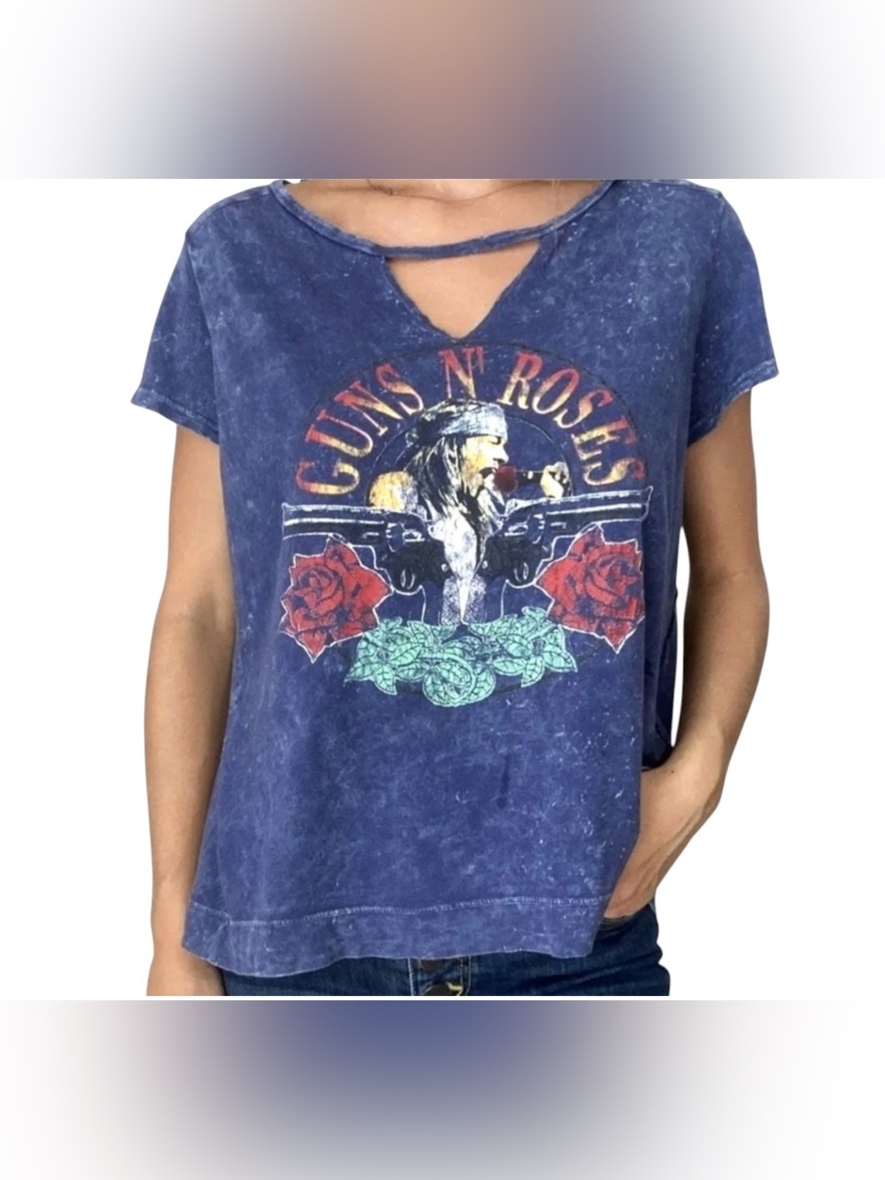 EUC ROCK & REPUBLIC GUNS N ROSES VINTAGE LADIES T SHIRT SIZE XS